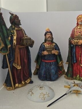 Three Kings Wise Men Nativity Figurine Set - Holiday Decor